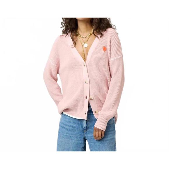 NEW KERRI ROSENTHAL slouchy v neck cardigan in mauve - Picture 1 of 4